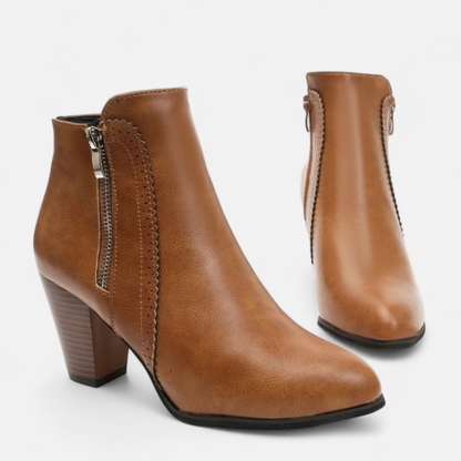 Women’s Leather Zip-Heel Boots