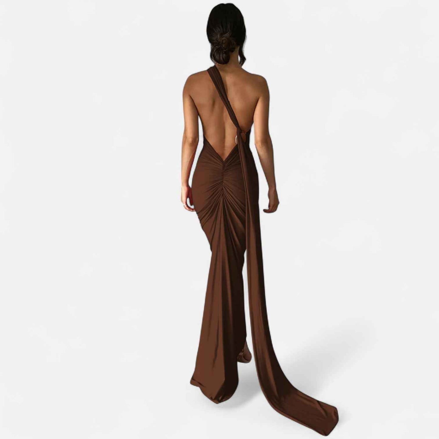 Backless Evening Dress with Scarf Tie for Women