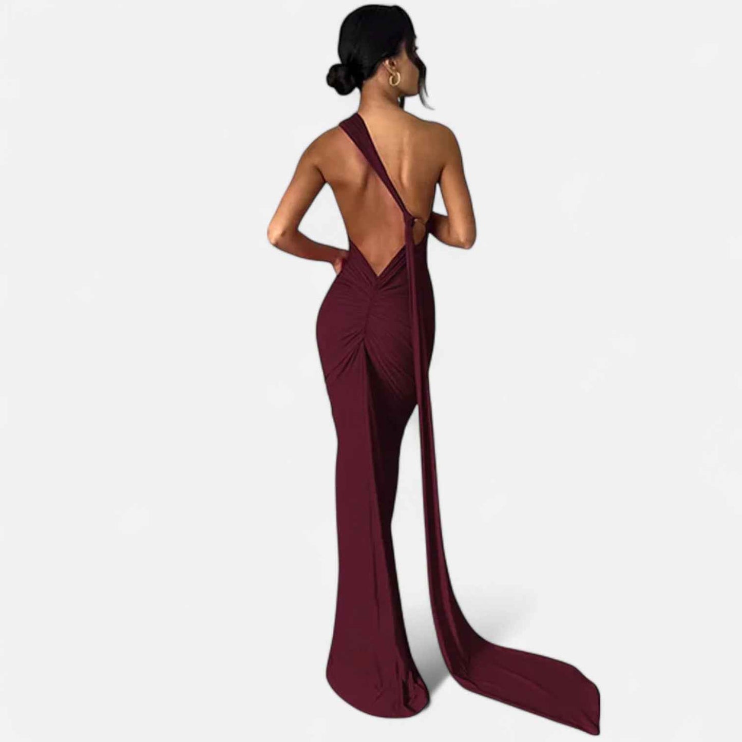 Backless Evening Dress with Scarf Tie for Women