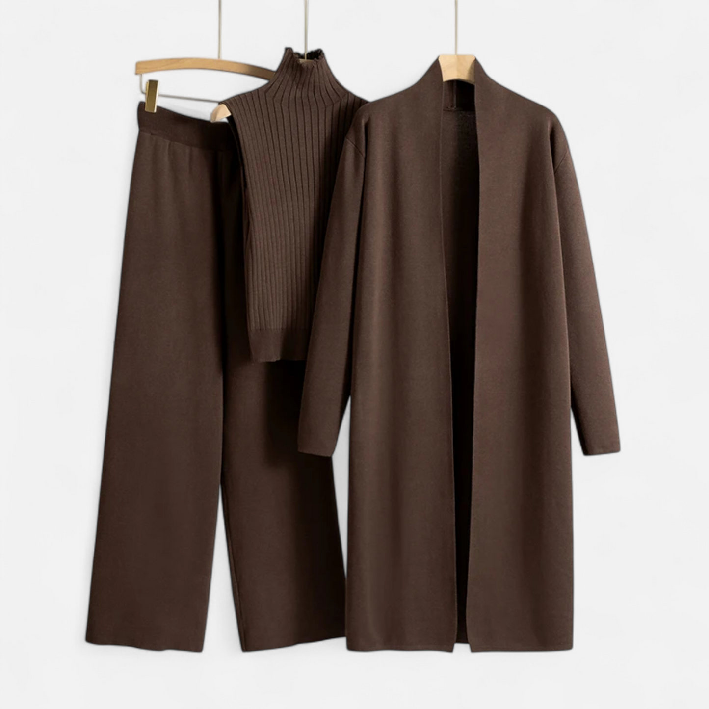 Women’s Knitted 3-Piece Cardigan Loungewear Set