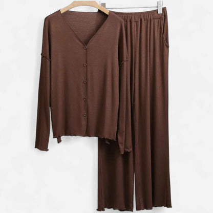 Women's Cozy Two-Piece Cashmere-Feel Loungewear Set