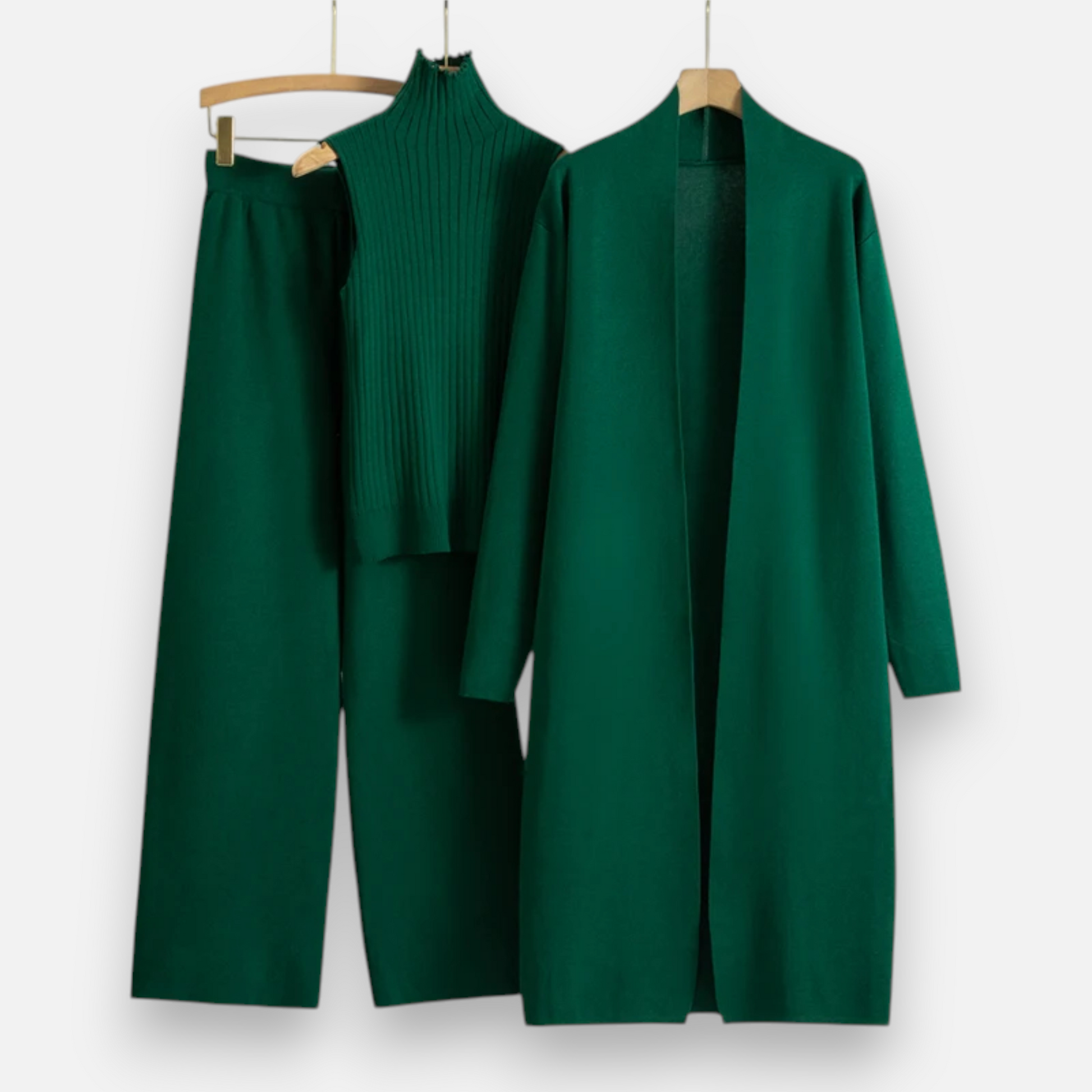 Women’s Knitted 3-Piece Cardigan Loungewear Set