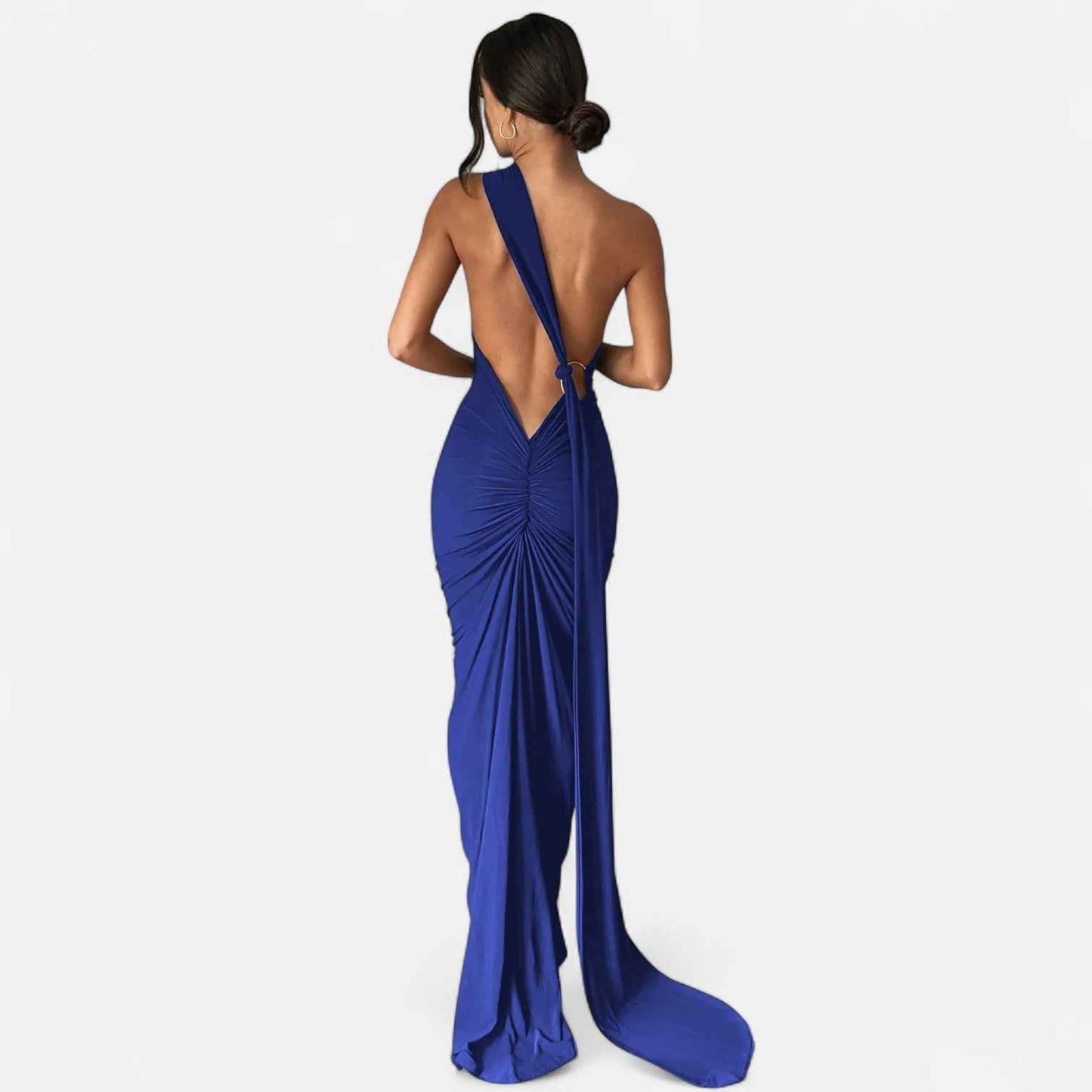 Backless Evening Dress with Scarf Tie for Women