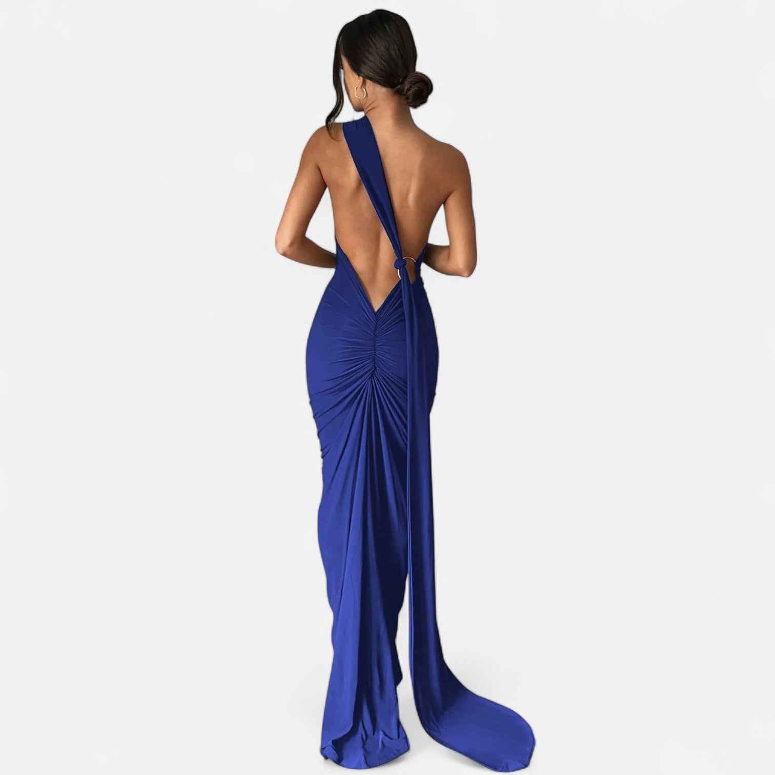 Backless Evening Dress with Scarf Tie for Women