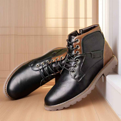 Men’s Leather Boots with Zipper