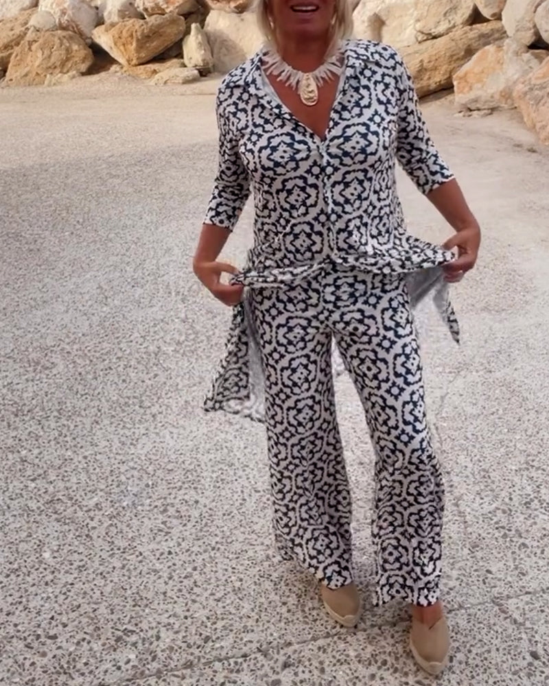 Amalia Vintage Two-Piece Printed Set