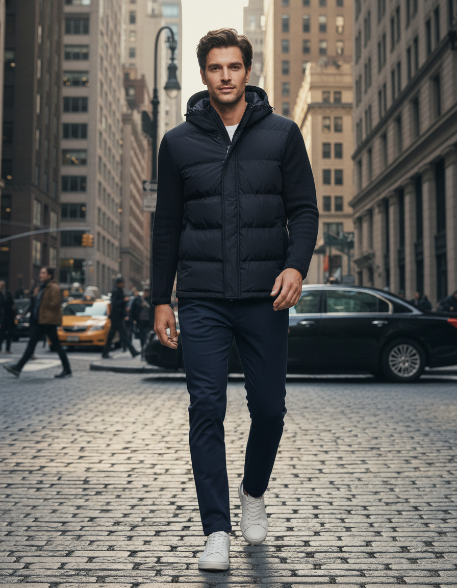 Hooded Sweater Jacket - Navenport