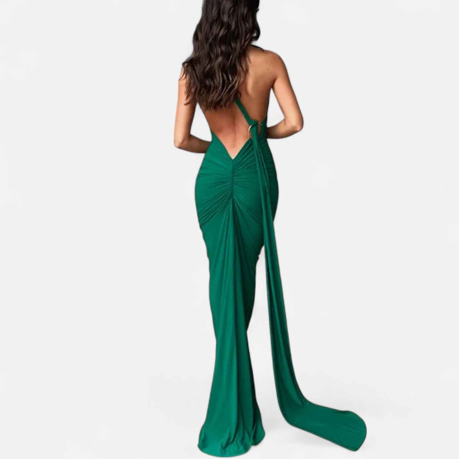 Backless Evening Dress with Scarf Tie for Women