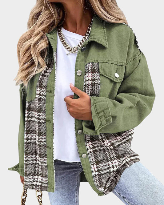 Plaid Casual Jacket for Women