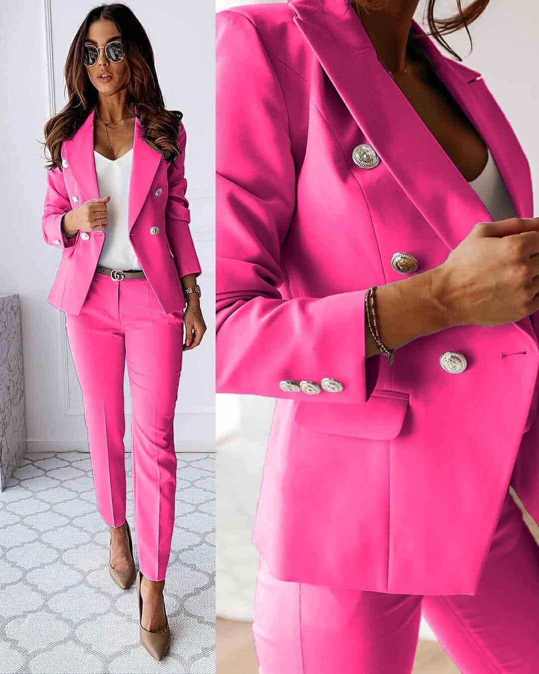 Women's Double Breast Blazer and Trouser Co-ords Set