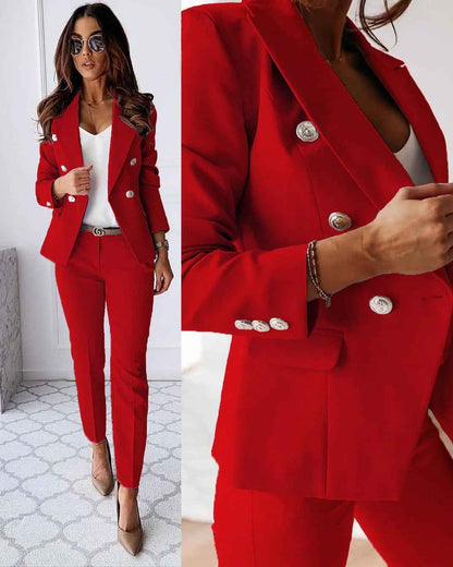 Women's Double Breast Blazer and Trouser Co-ords Set