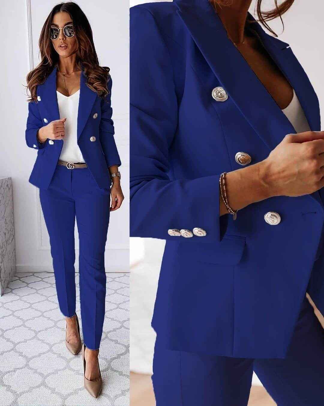 Women's Double Breast Blazer and Trouser Co-ords Set