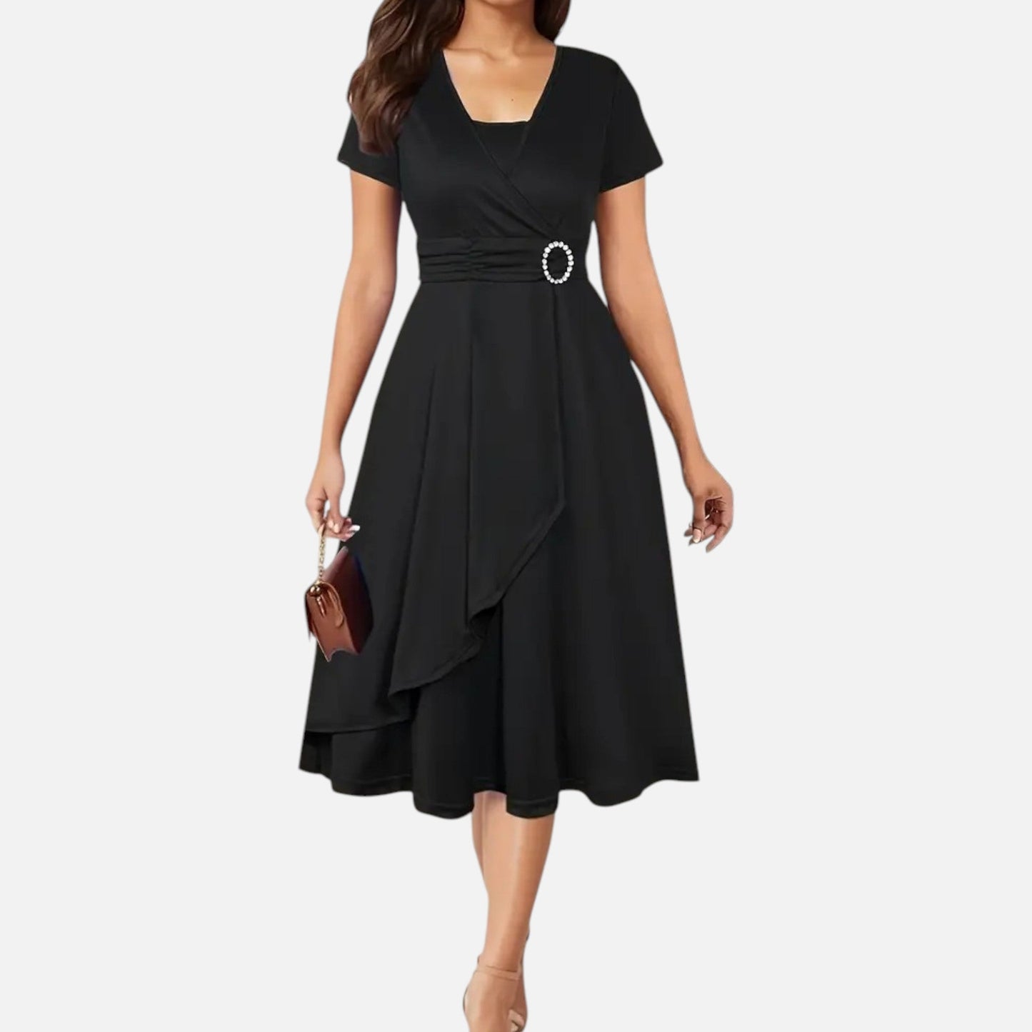 Women's Evening Gown with Rhinestone Accents - Navenport