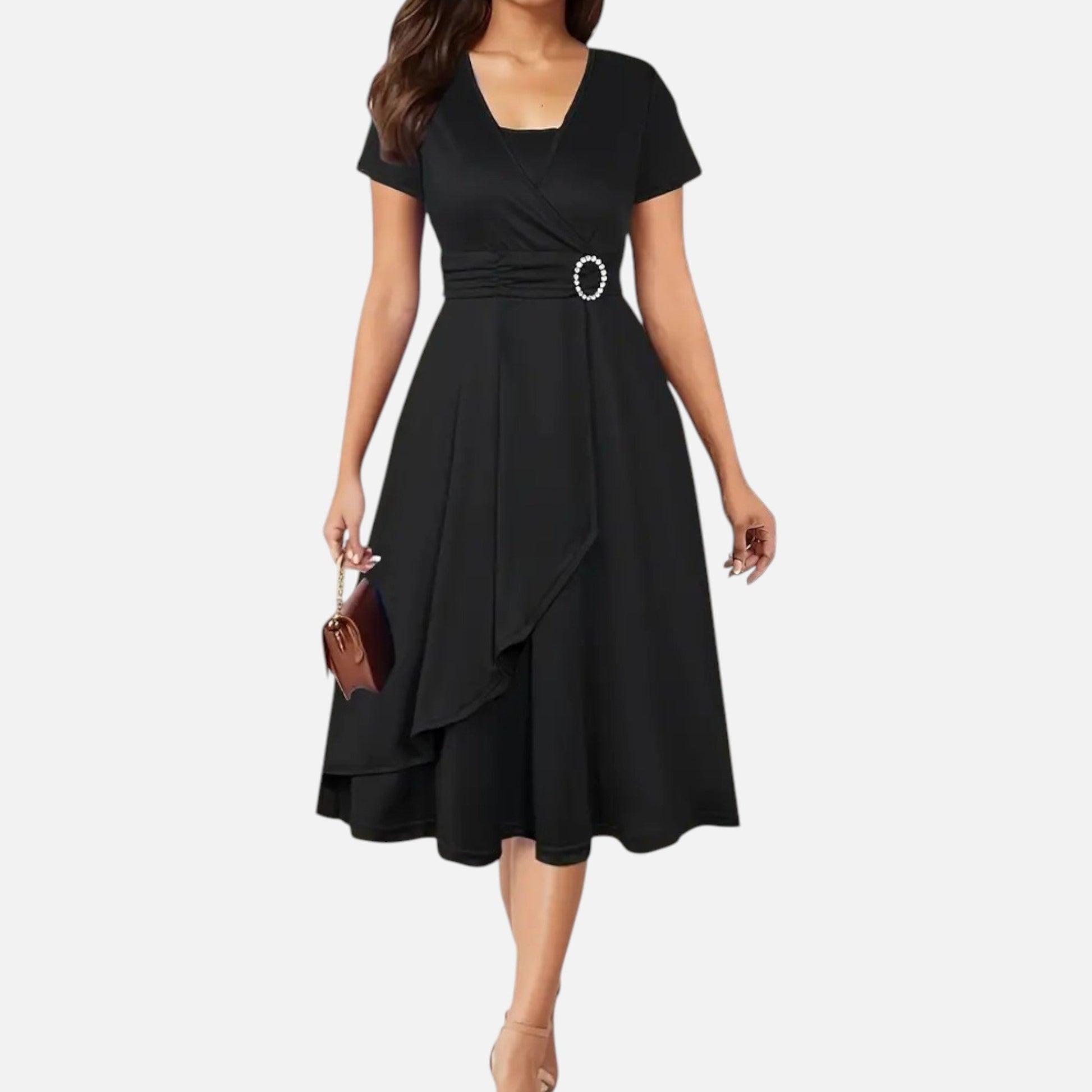 Women's Evening Gown with Rhinestone Accents - Navenport