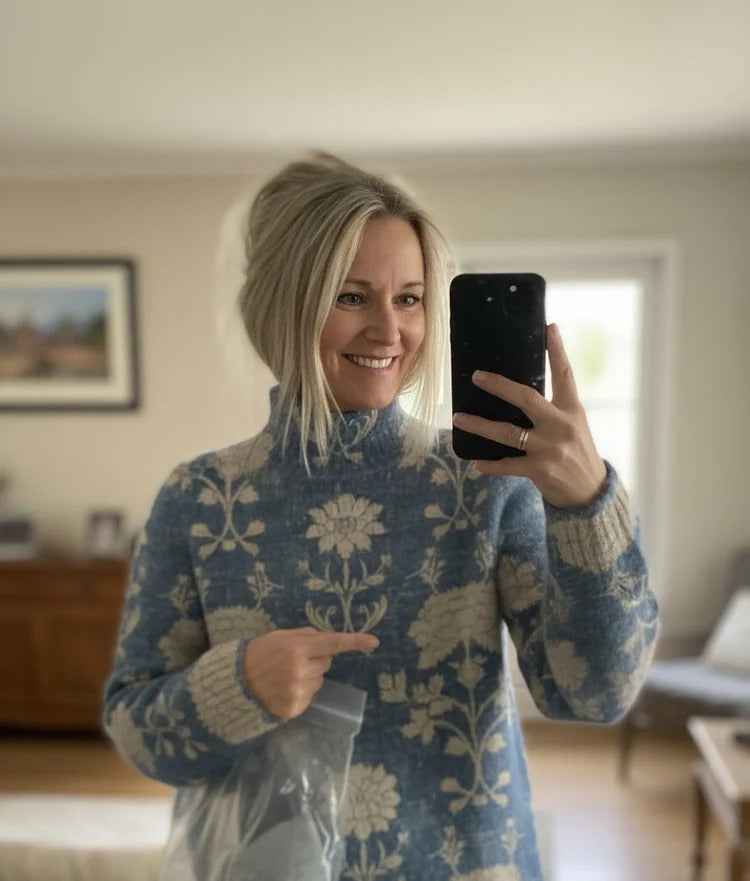 Ellis Knitted Turtleneck Forest Sweater for Women