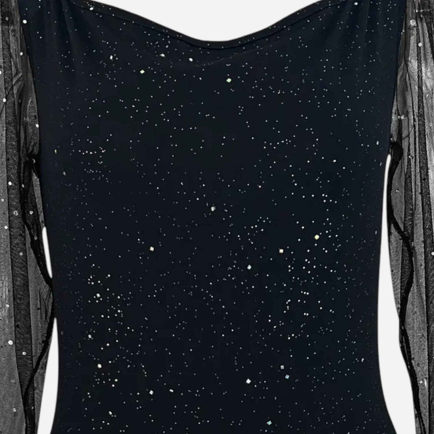 Women’s V-Neck Sequin-Embellished Mesh Dress
