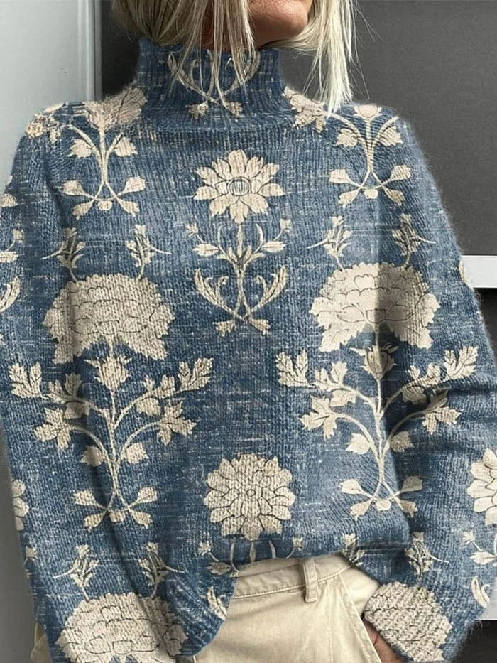 Ellis Knitted Turtleneck Forest Sweater for Women