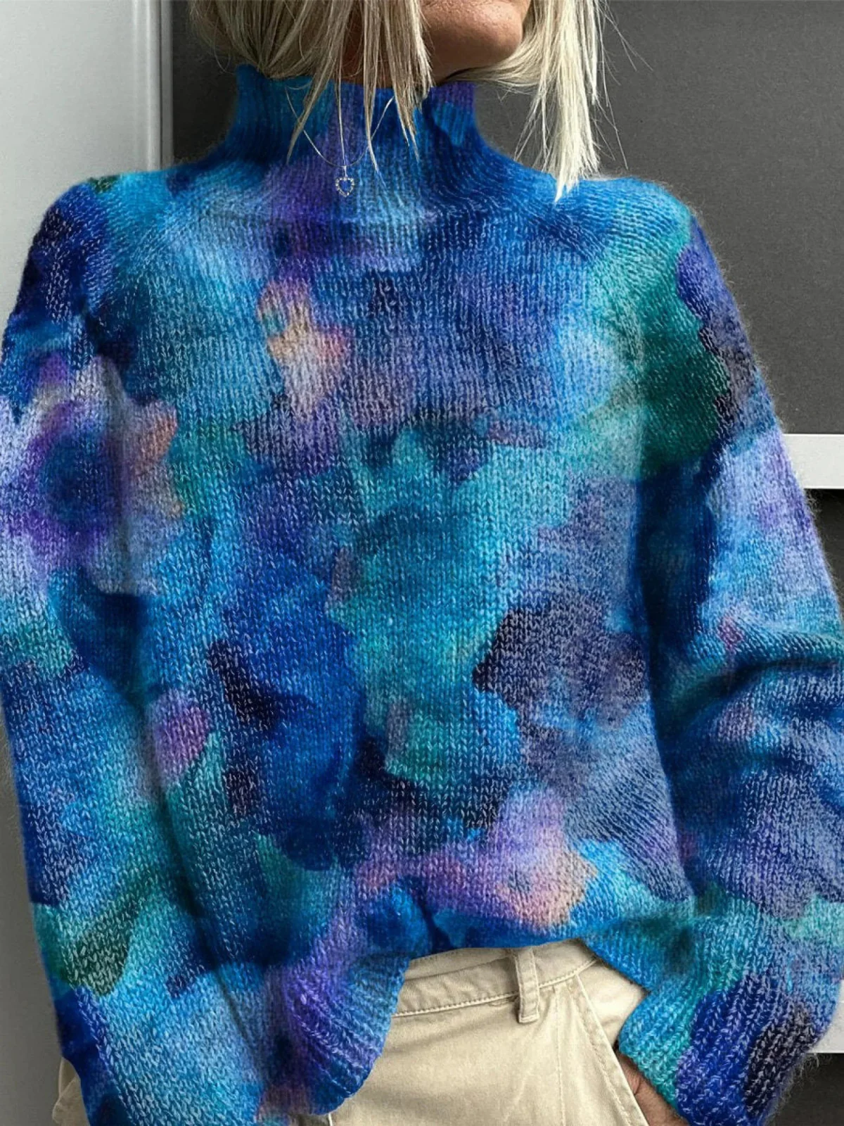 Ellis Knitted Turtleneck Forest Sweater for Women
