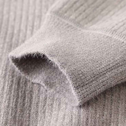 Men’s Thick Half-Zip Striped Knit Sweater