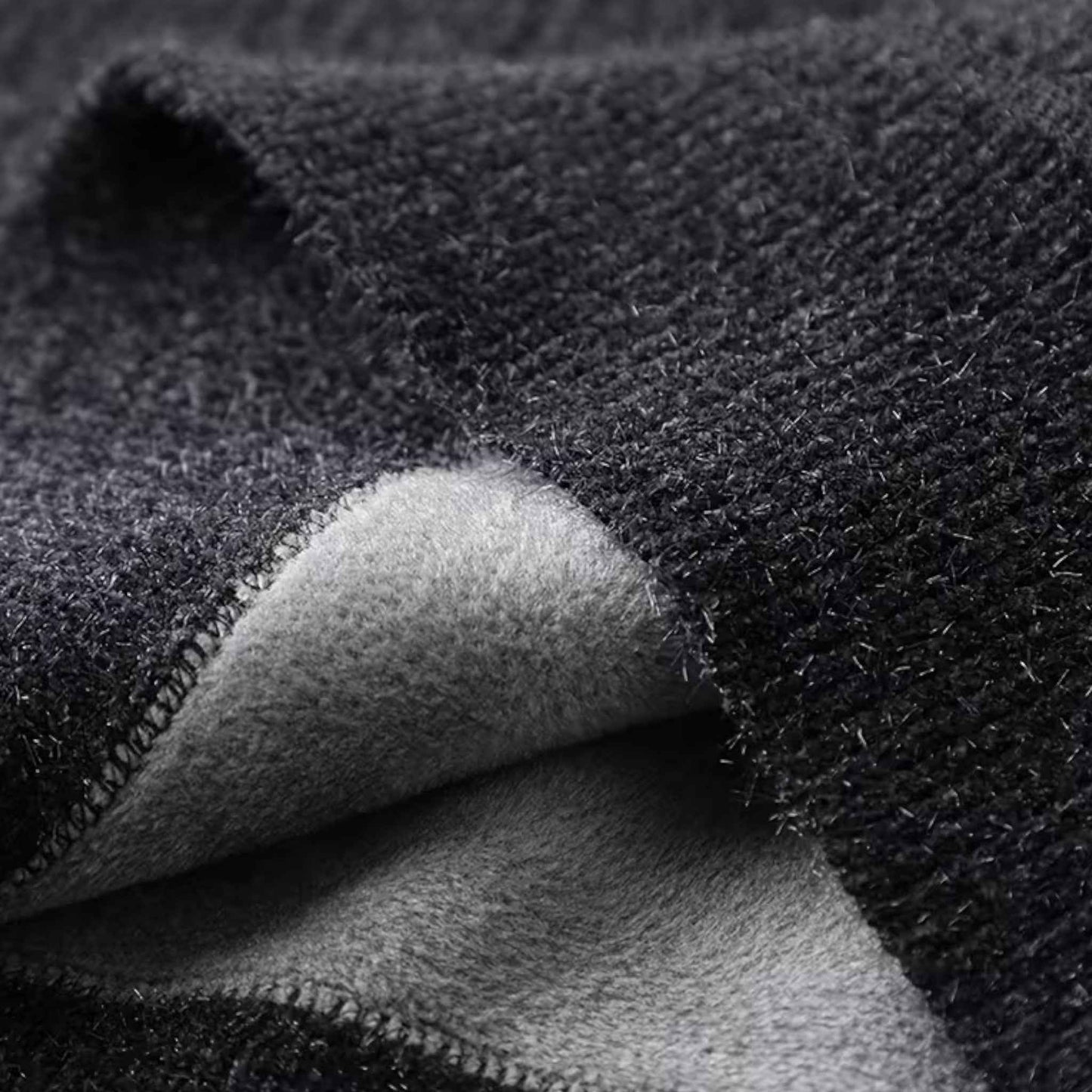 Men’s Thick Half-Zip Striped Knit Sweater