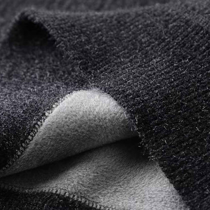 Men’s Thick Half-Zip Striped Knit Sweater