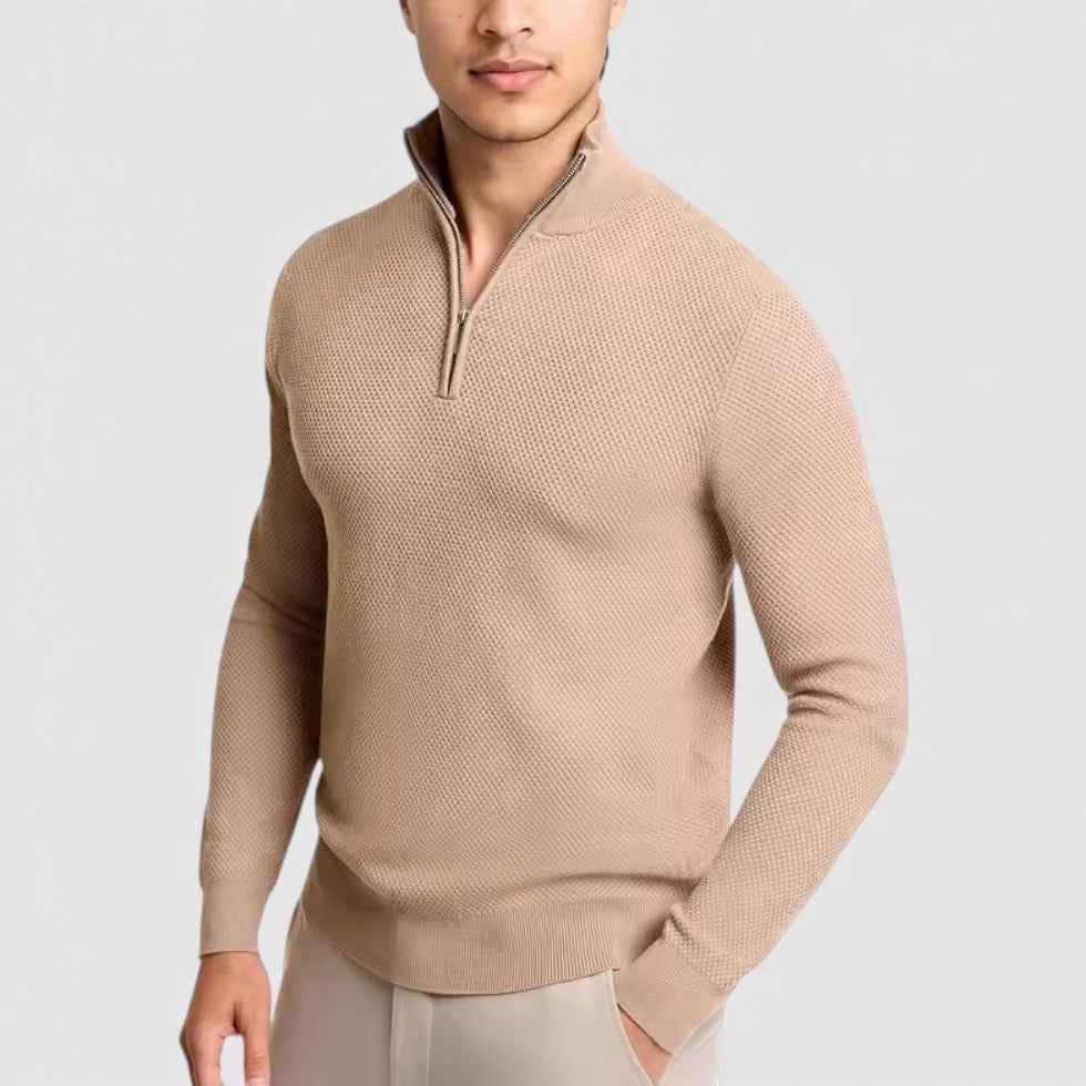 Men's Cashmere Knit Half-Zip Sweater