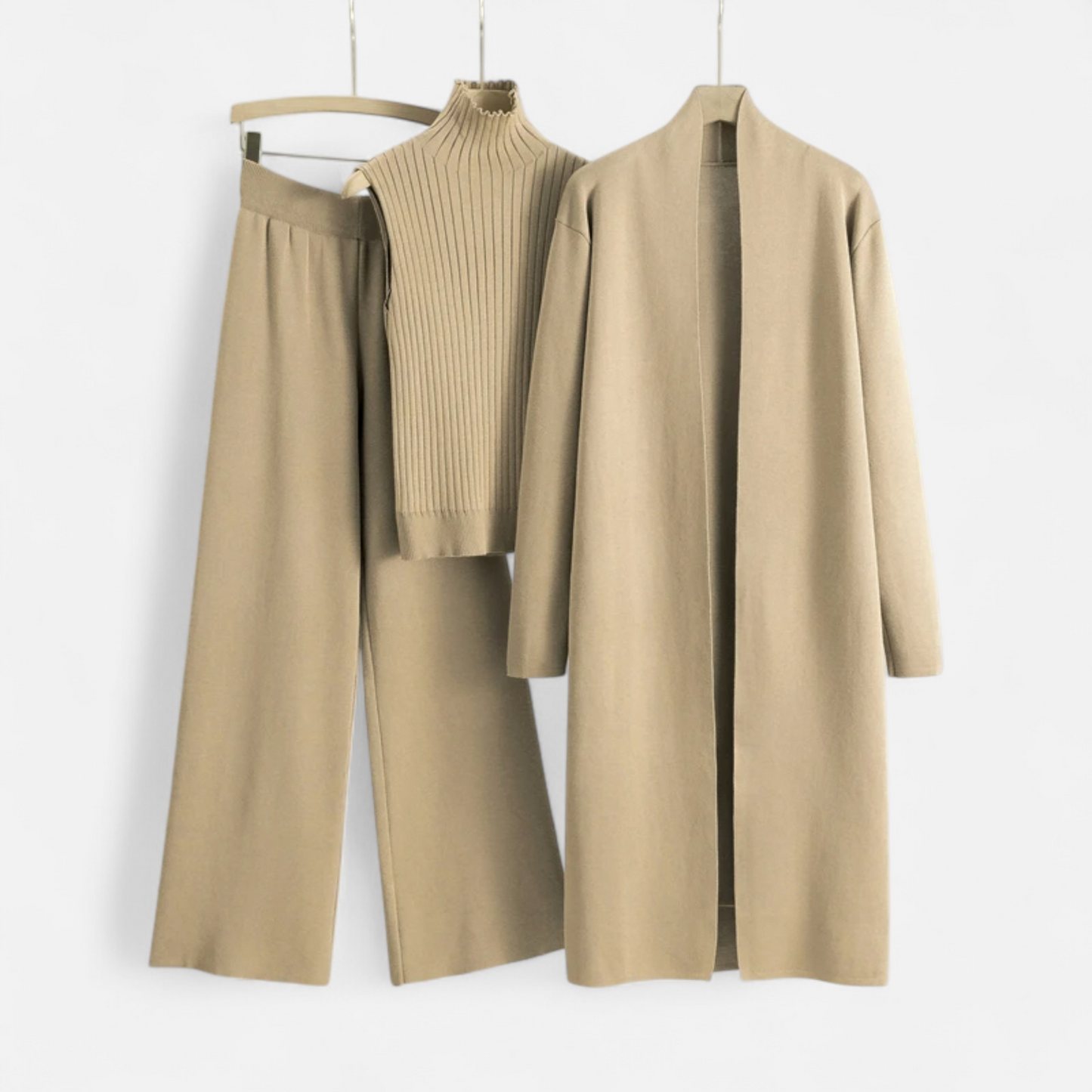 Women’s Knitted 3-Piece Cardigan Loungewear Set