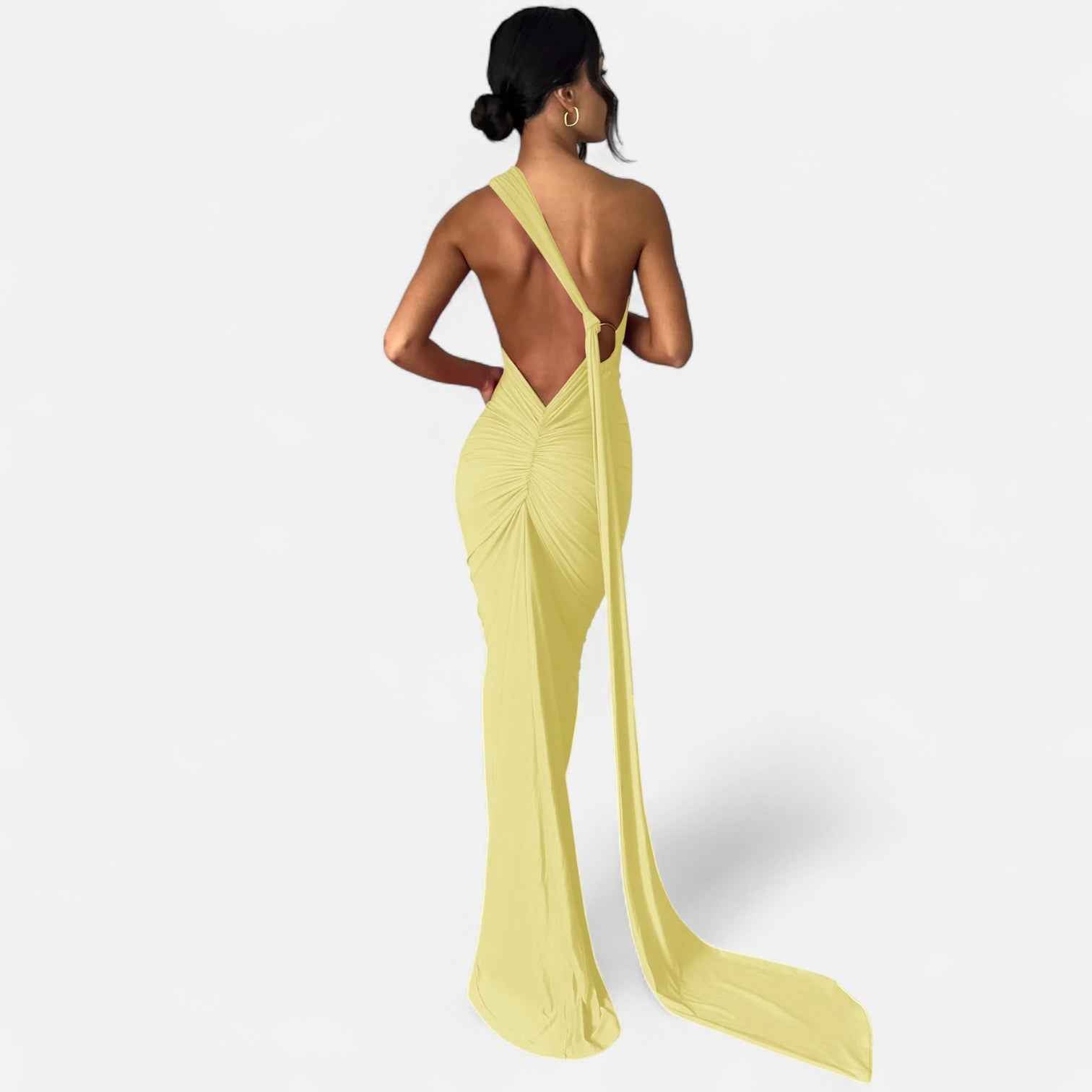 Backless Evening Dress with Scarf Tie for Women