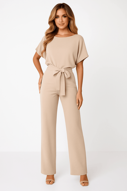 Elva Tie-Belt Jumpsuit