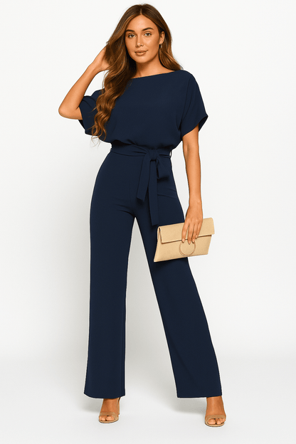 Elva Tie-Belt Jumpsuit