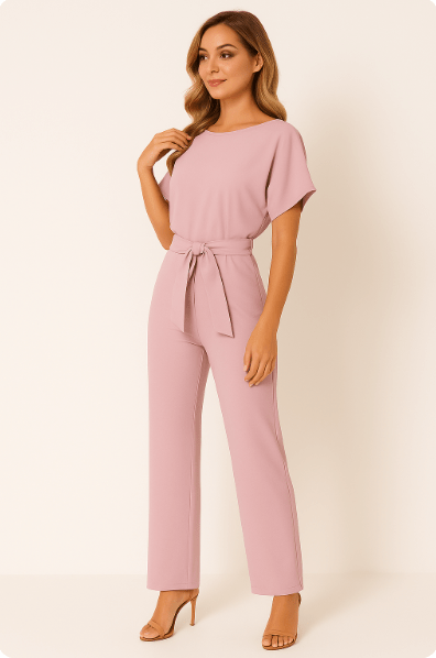 Elva Tie-Belt Jumpsuit