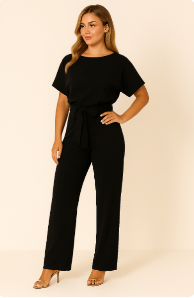 Elva Tie-Belt Jumpsuit