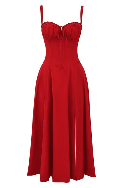 Embellished Kiana Midi Dress with Corset Details