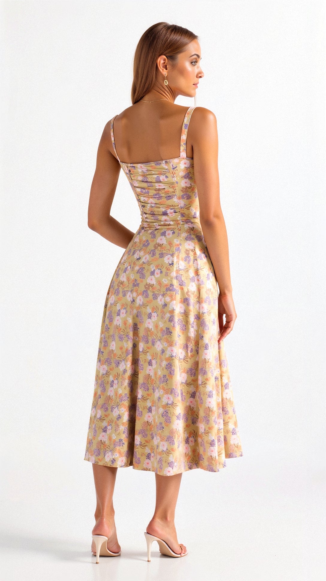 Embellished Kiana Midi Dress with Corset Details