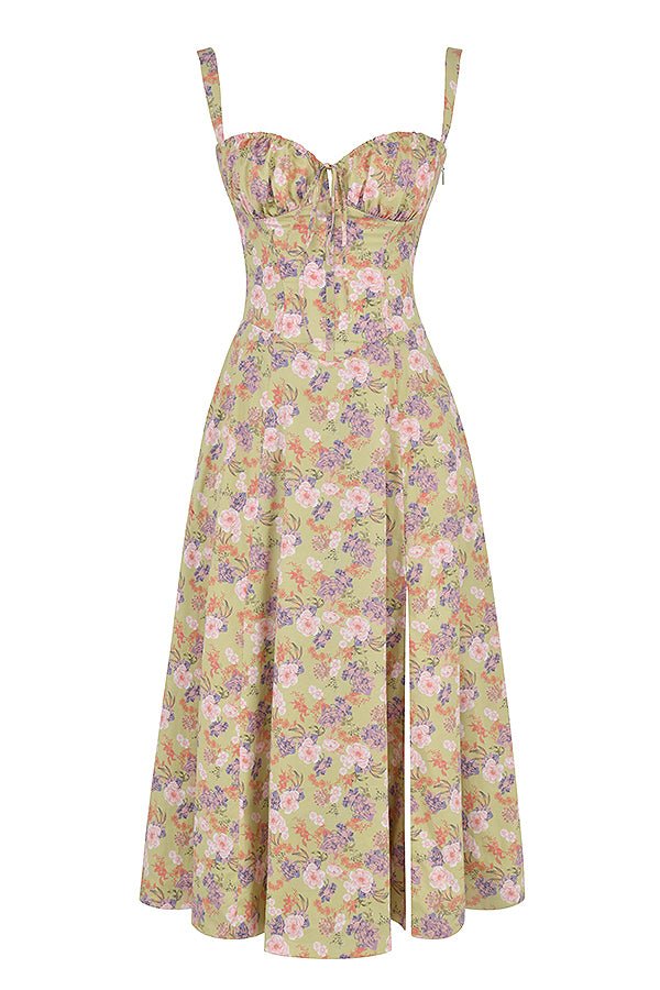 Embellished Kiana Midi Dress with Corset Details
