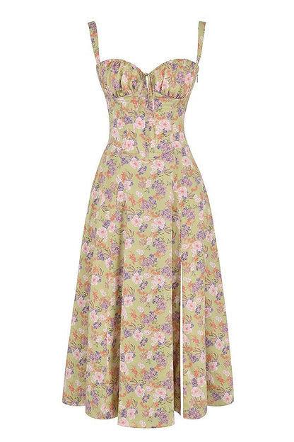 Embellished Kiana Midi Dress with Corset Details