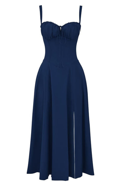 Embellished Kiana Midi Dress with Corset Details