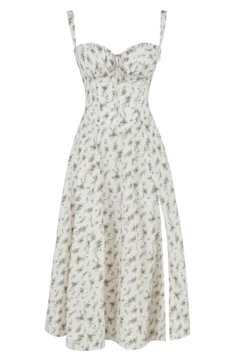 Embellished Kiana Midi Dress with Corset Details