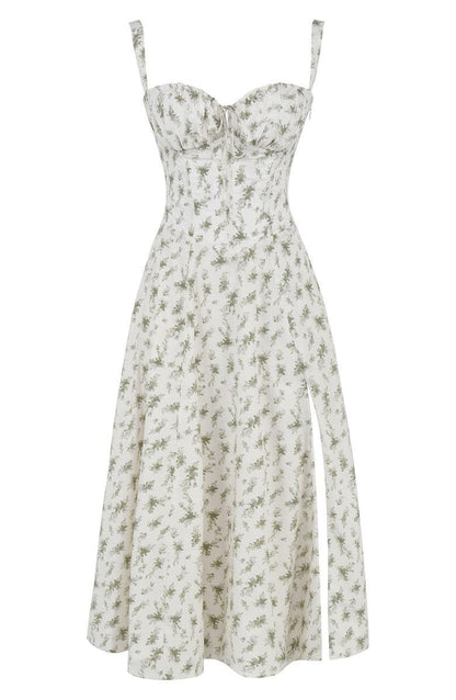 Embellished Kiana Midi Dress with Corset Details
