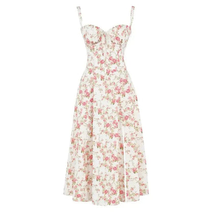 Embellished Kiana Midi Dress with Corset Details