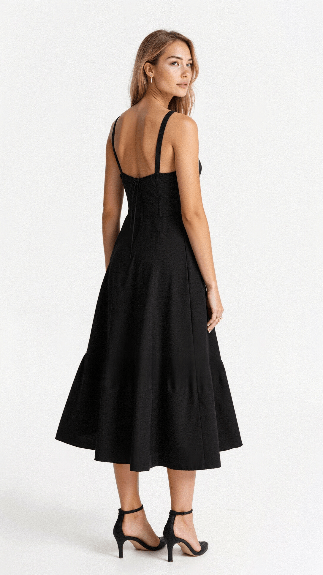 Embellished Kiana Midi Dress with Corset Details