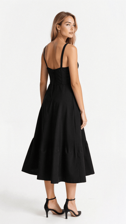 Embellished Kiana Midi Dress with Corset Details