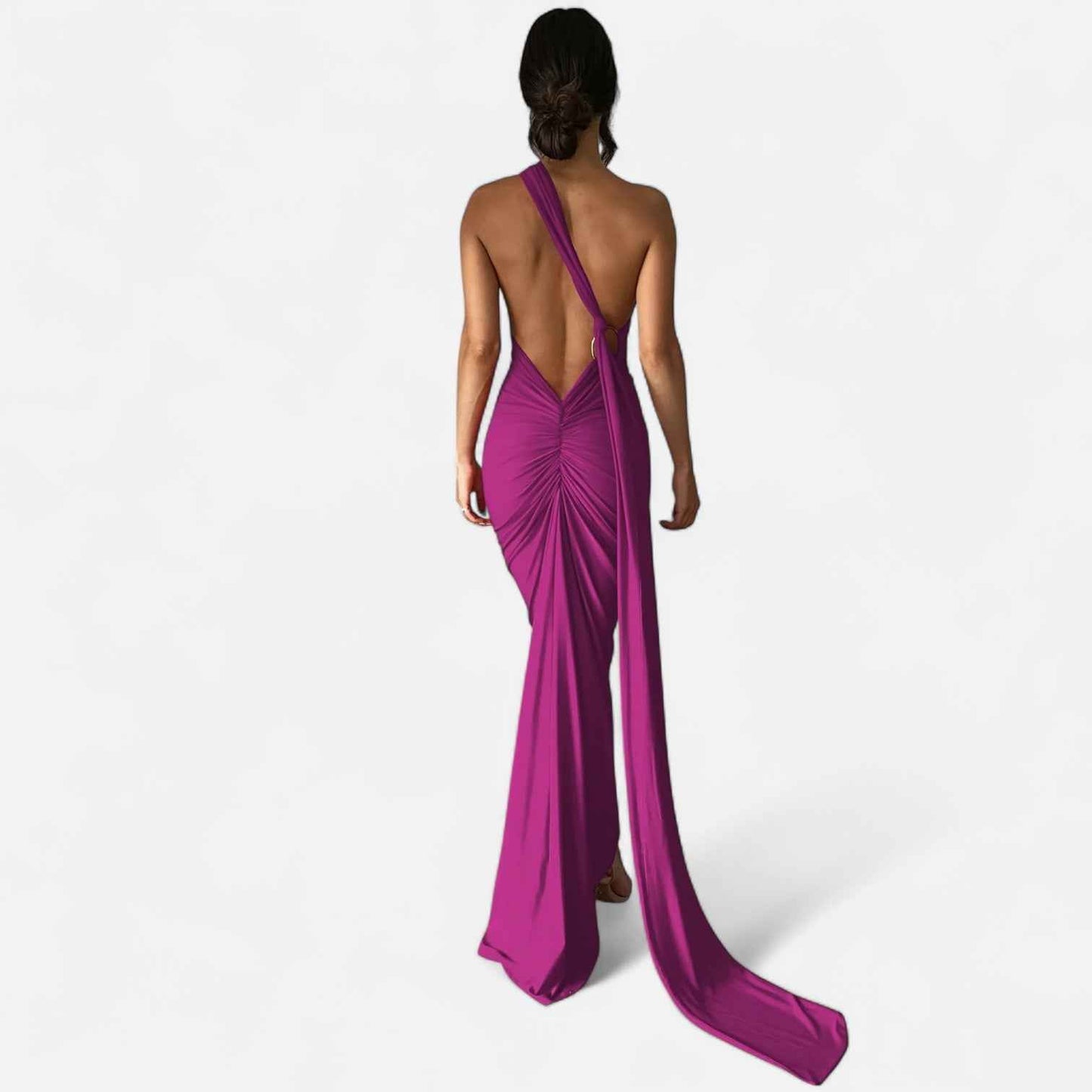 Backless Evening Dress with Scarf Tie for Women
