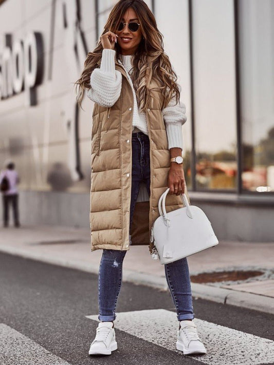 Zara | Quilted Knee-Length Winter Jacket