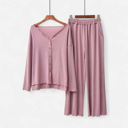 Women's Cozy Two-Piece Cashmere-Feel Loungewear Set