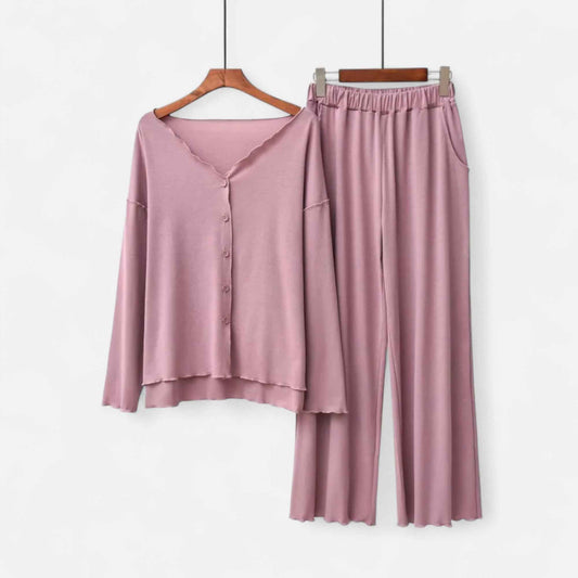 Women's Cozy Two-Piece Cashmere-Feel Loungewear Set