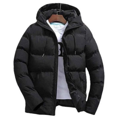 Men's Hooded Winter Puffer Jacket - Bubble Down Insulation