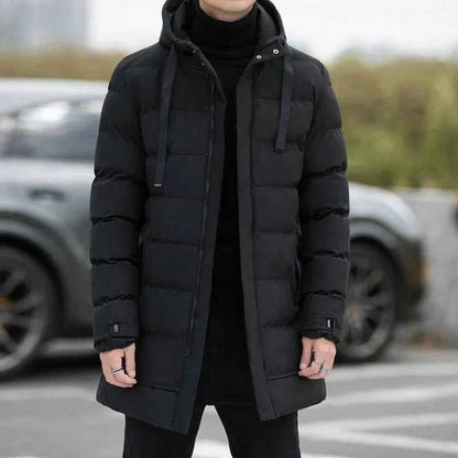 Men's Hooded Winter Puffer Jacket - Warm Bubble Coat