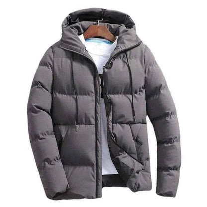 Men's Hooded Winter Puffer Jacket - Bubble Down Insulation