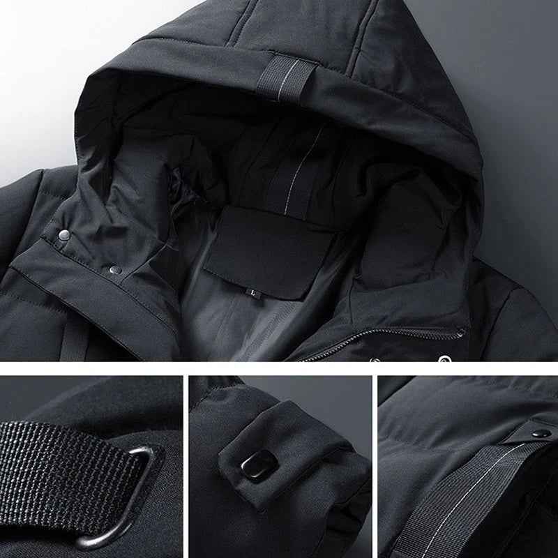 Men's Hooded Winter Puffer Jacket - Warm Bubble Coat